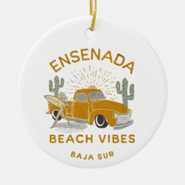 Vintagen Ensenada Beach Vibes Julgransprydnad Keramik