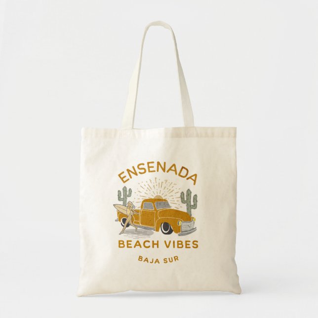 Vintagen Ensenada Beach Vibes Tygkasse (Framsidan)