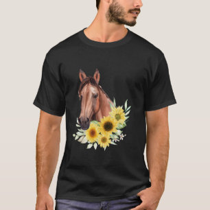 Vintagen Equestrian Solrosolcellskon för flicka Ho T Shirt