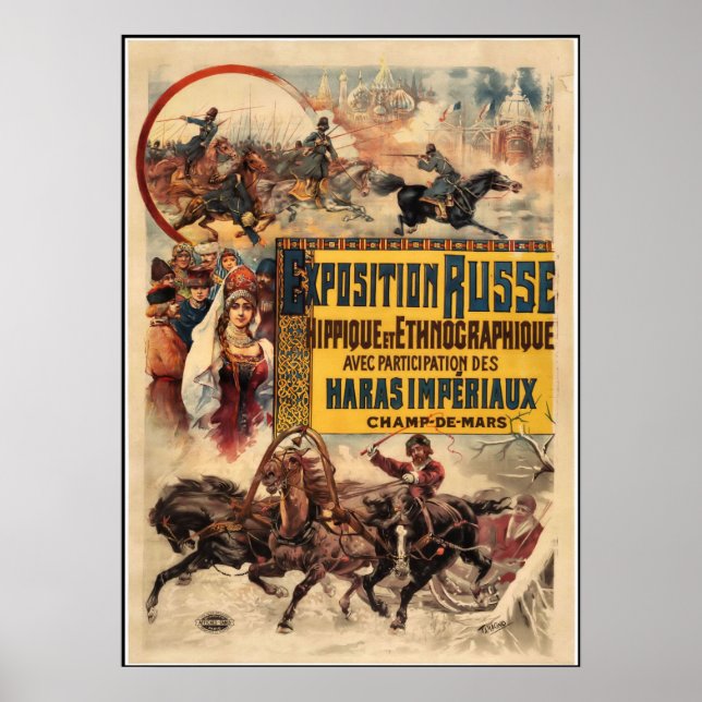 Vintagen "Exposition Russe" Poster (Framsidan)