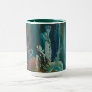 Vintagen Fairytale Caffe Mugg med liten Sjöjungfr
