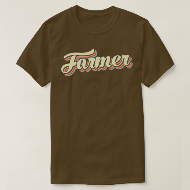 Vintagen Farmer T Retro Art Baseball Font Shirt (Design framsida)
