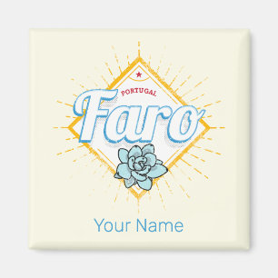 Vintagen Faro Algarve Portugal Retro Succulents Magnet
