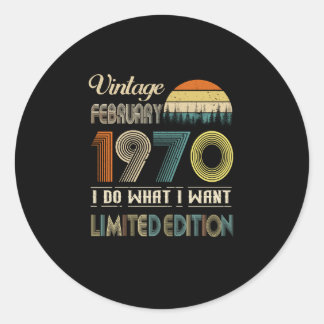 Vintagen februari 1970 gör jag vad jag vill Begrän Runt Klistermärke