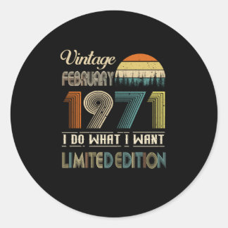 Vintagen februari 1971 gör jag vad jag vill Begrän Runt Klistermärke
