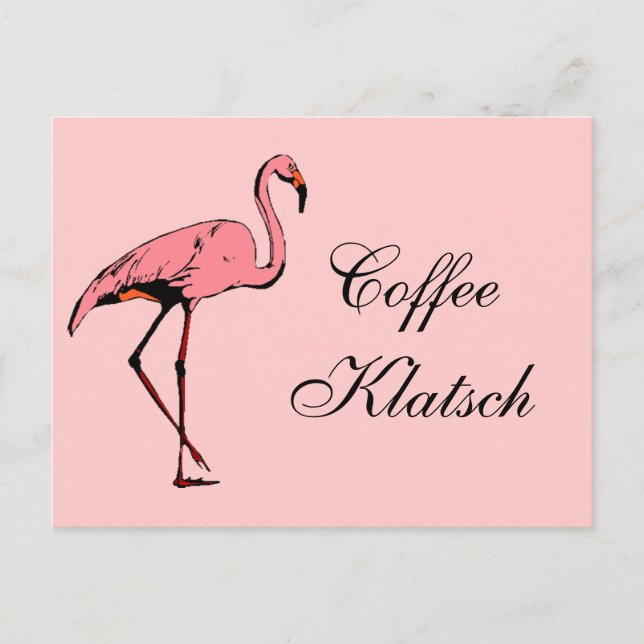 Vintagen Flamingo Coffee Klatsch Inbjudan (Framsida)
