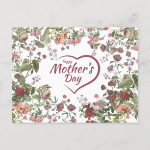Vintagen Flowers lycklig Mors dag Helg Vykort