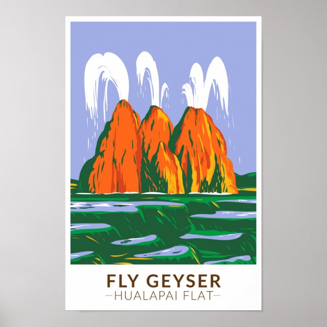 Vintagen Fly Geyser Hualapai Flat Nevada Poster (Framsidan)