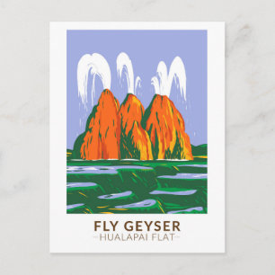 Vintagen Fly Geyser Hualapai Flat Nevada Vykort