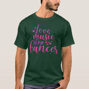 vintagen för att stoppa musikstopp i cancer i kärl t shirt