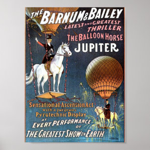 Vintagen för Balloon Horse Jupiter Poster