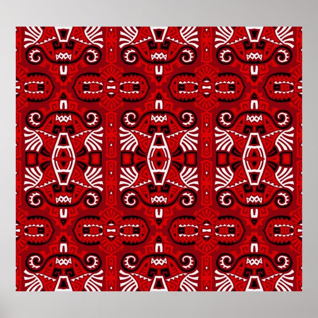 Vintagen för etnisk Abstrakt Boho Tile Poster (Framsidan)