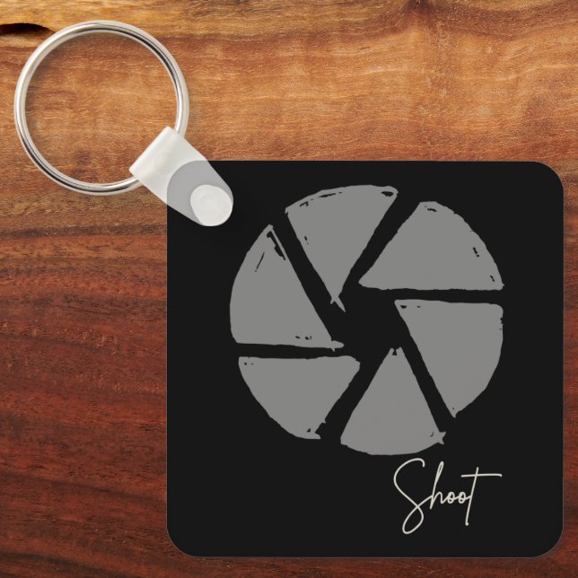 Vintagen för fotodesign Aperture Retro Camera Nyckelring (Framsida)