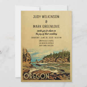 Vintagen för inbjudan till Oregon-bröllop i mitten