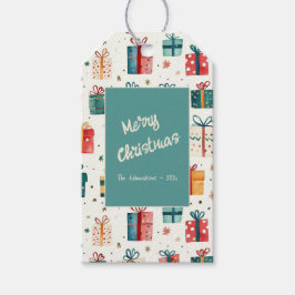 Vintagen  för julgåva Paket Presentetikett