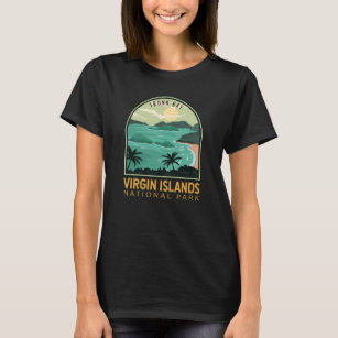 Vintagen för Jungfruöarna National Park Trunk Bay T Shirt