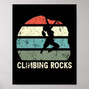 Vintagen för klättring i Sten Retro Sten Poster