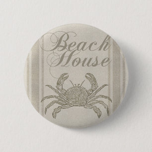 Vintagen för kustnära fartyg i Beach House Crab Knapp
