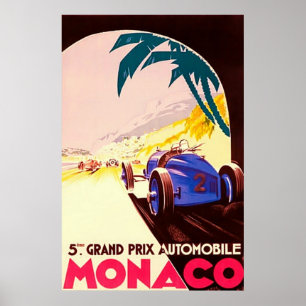 ~Vintagen för Monaco ~-grand prix reser kanfas Poster