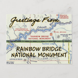 Vintagen för nationalmonument för Rainbow Bridge Vykort