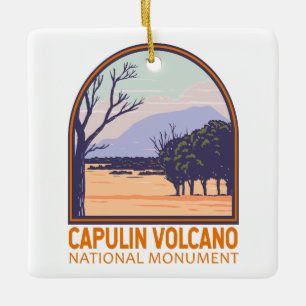 Vintagen för nationalmonument i Capulin Volcano Julgransprydnad Keramik