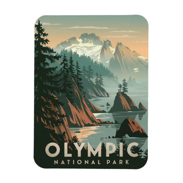 Vintagen för nationalparken Olympiska spelen Magnet (Vertikal)
