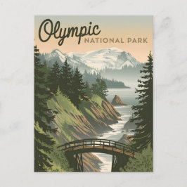 Vintagen för nationalparken Olympiska spelen Vykort