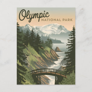 Vintagen för nationalparken Olympiska spelen Vykort