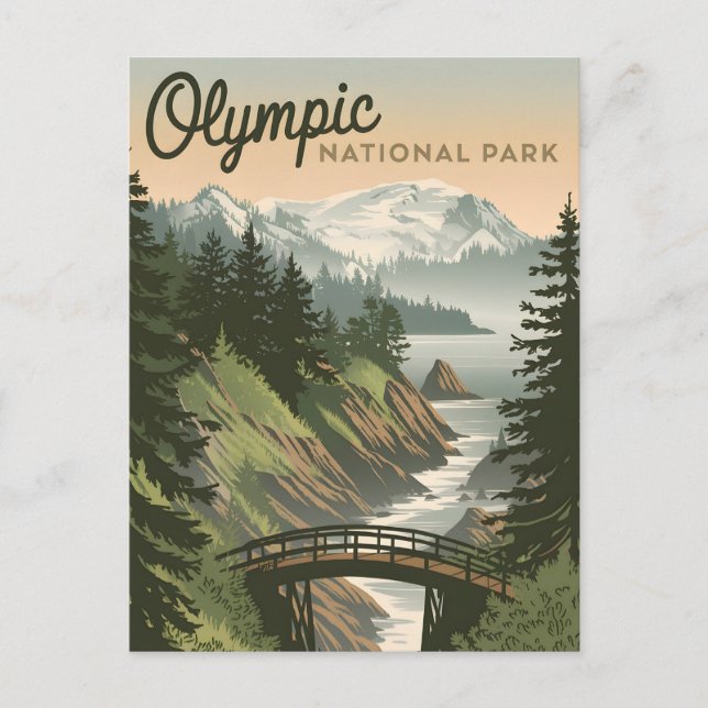 Vintagen för nationalparken Olympiska spelen Vykort (Framsida)