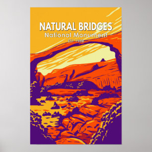 Vintagen för naturbroar National Monument Utah Poster