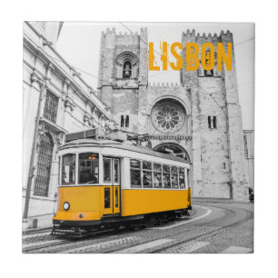 Vintagen från Lissabon i Tram Portugal Kakelplatta
