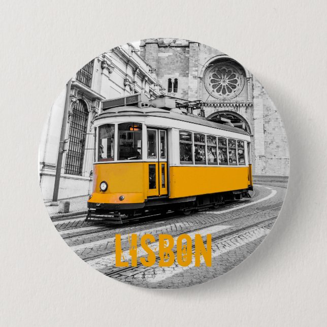 Vintagen från Lissabon i Tram Portugal Knapp (Framsida)