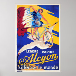 Vintagen fransk och ALCYON BICYCLE Poster
