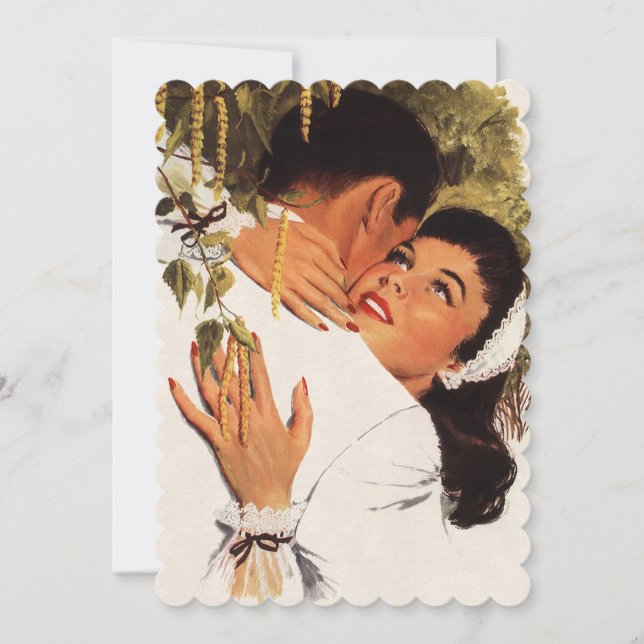 Vintagen Frieri Hug, bröllopsinbjudan Inbjudningar (Framsida)