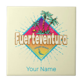 Vintagen Fuerteventura Surfer Kanarieöarna Kakelplatta