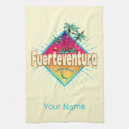 Vintagen Fuerteventura Surfer Kanarieöarna Kökshandduk