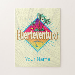 Vintagen Fuerteventura Surfer Kanarieöarna Pussel