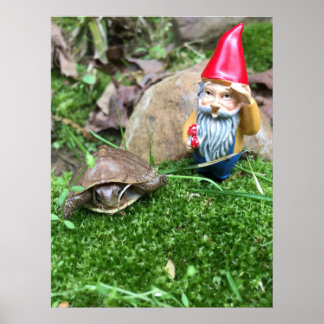Vintagen Garden Gnome Poster