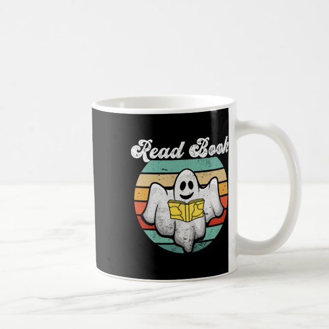 Vintagen Ghost Reading Bok Kaffemugg (Höger)