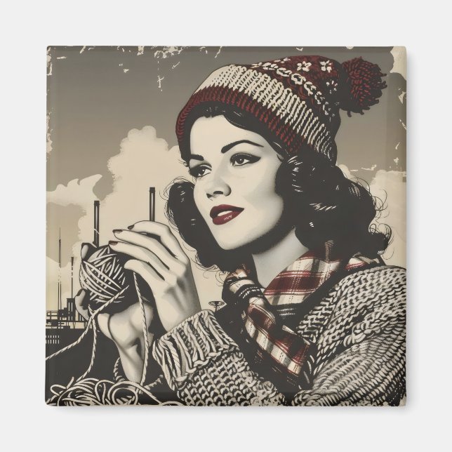 Vintagen Girl and Yarn Magnet (Framsidan)