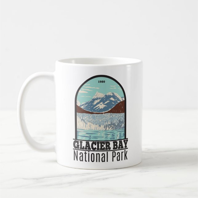 Vintagen Glacier Bay nationalpark Alaska Kaffemugg (Vänster)