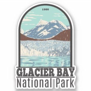 Vintagen Glacier Bay nationalpark Alaska Klistermärken