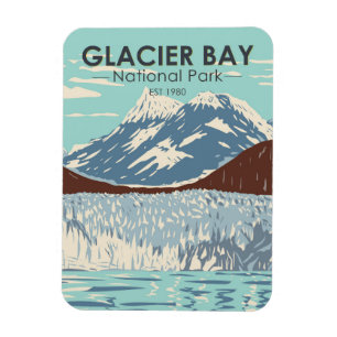 Vintagen Glacier Bay nationalpark Alaska Magnet