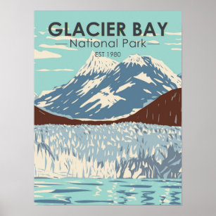 Vintagen Glacier Bay nationalpark Alaska Poster