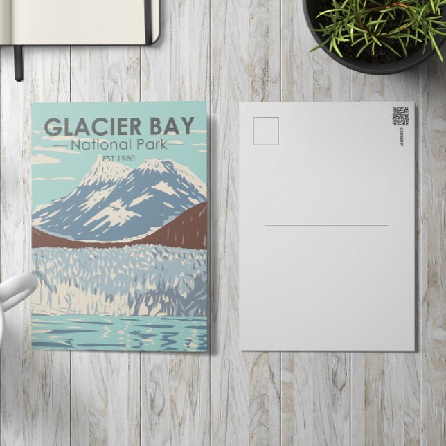 Vintagen Glacier Bay nationalpark Alaska Vykort (Skapare uppladdad)