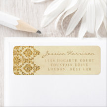 Vintagen Glam Guld Damask Wedding Collection