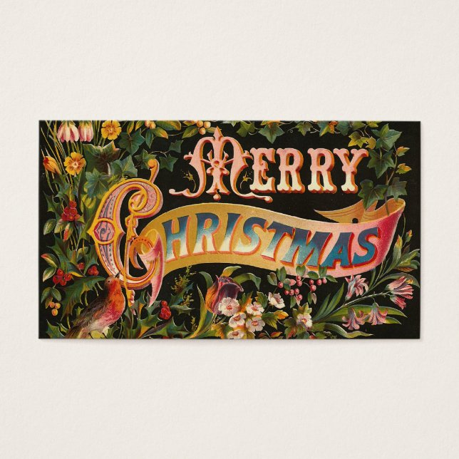 vintagen "God jul" Visitkort (Framsidan)