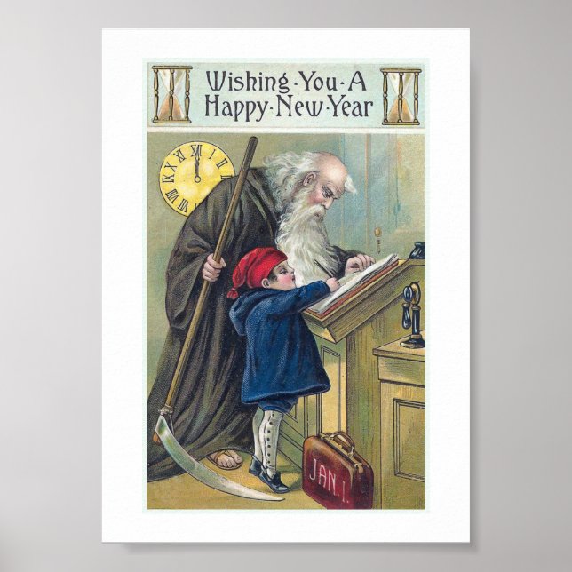 vintagen "Gott nytt år" Poster (Framsidan)