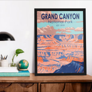 Vintagen Grand Canyon nationalpark Arizona Poster