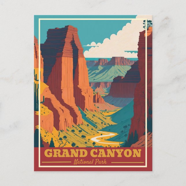 Vintagen Grand Canyon nationalpark Arizona Vykort (Framsida)
